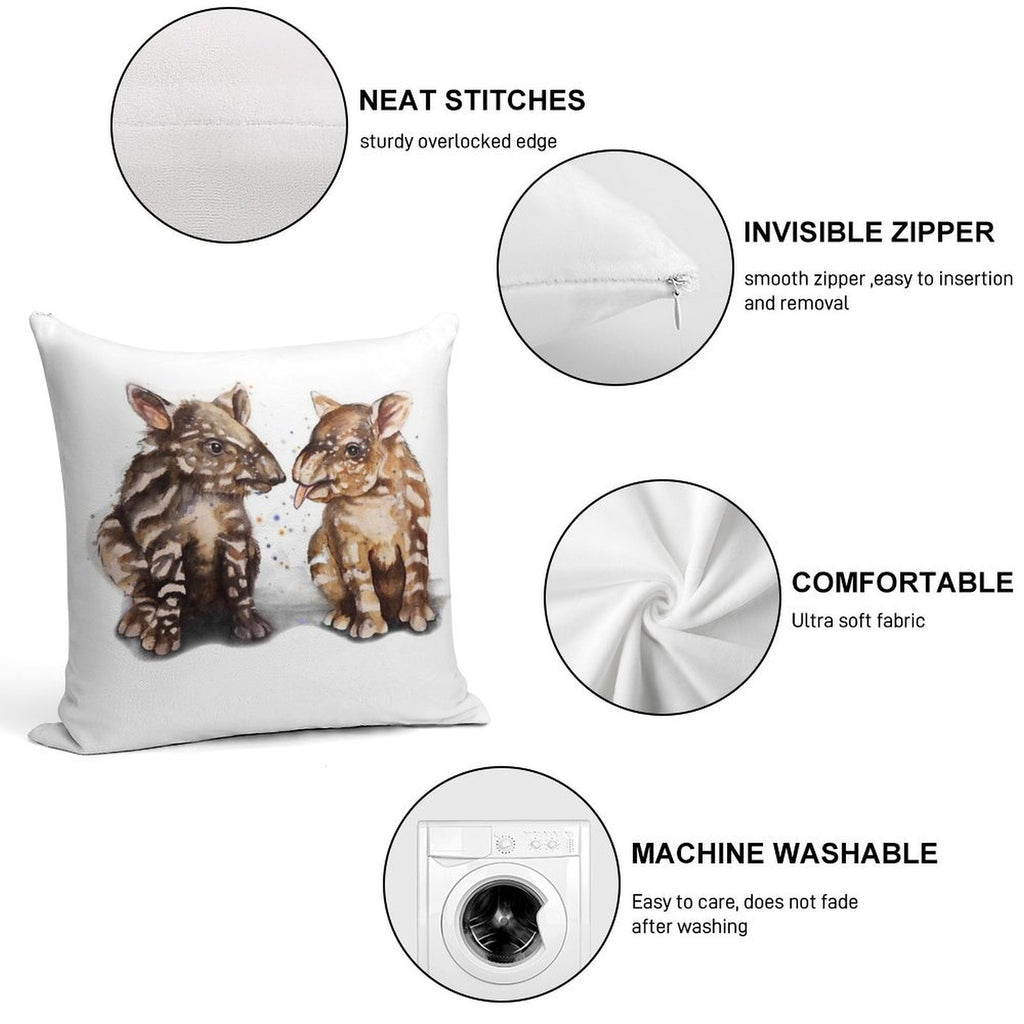 BABY TAPIRS Soft Home Decor Throw Pillow