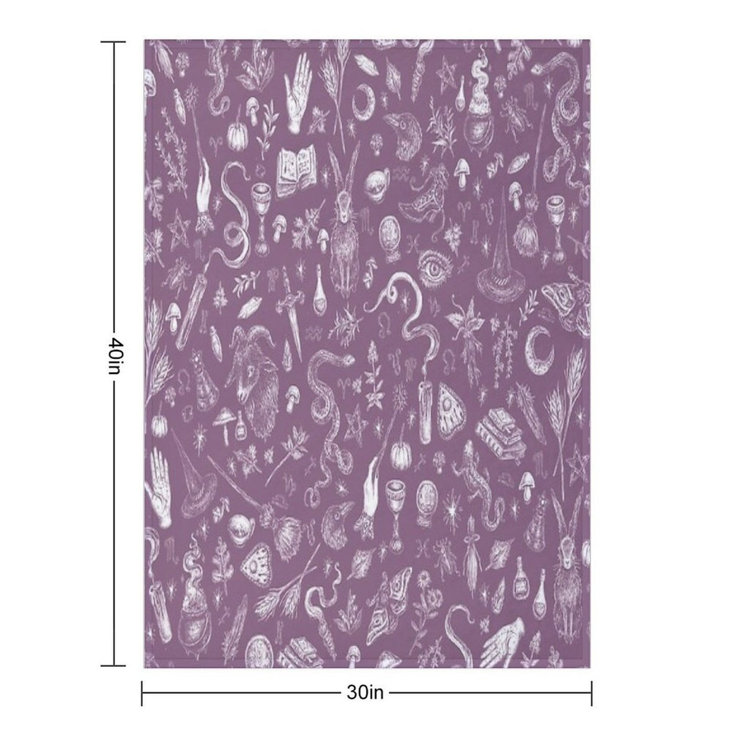 Purple Salem Witch Easy Care Throw Blanket