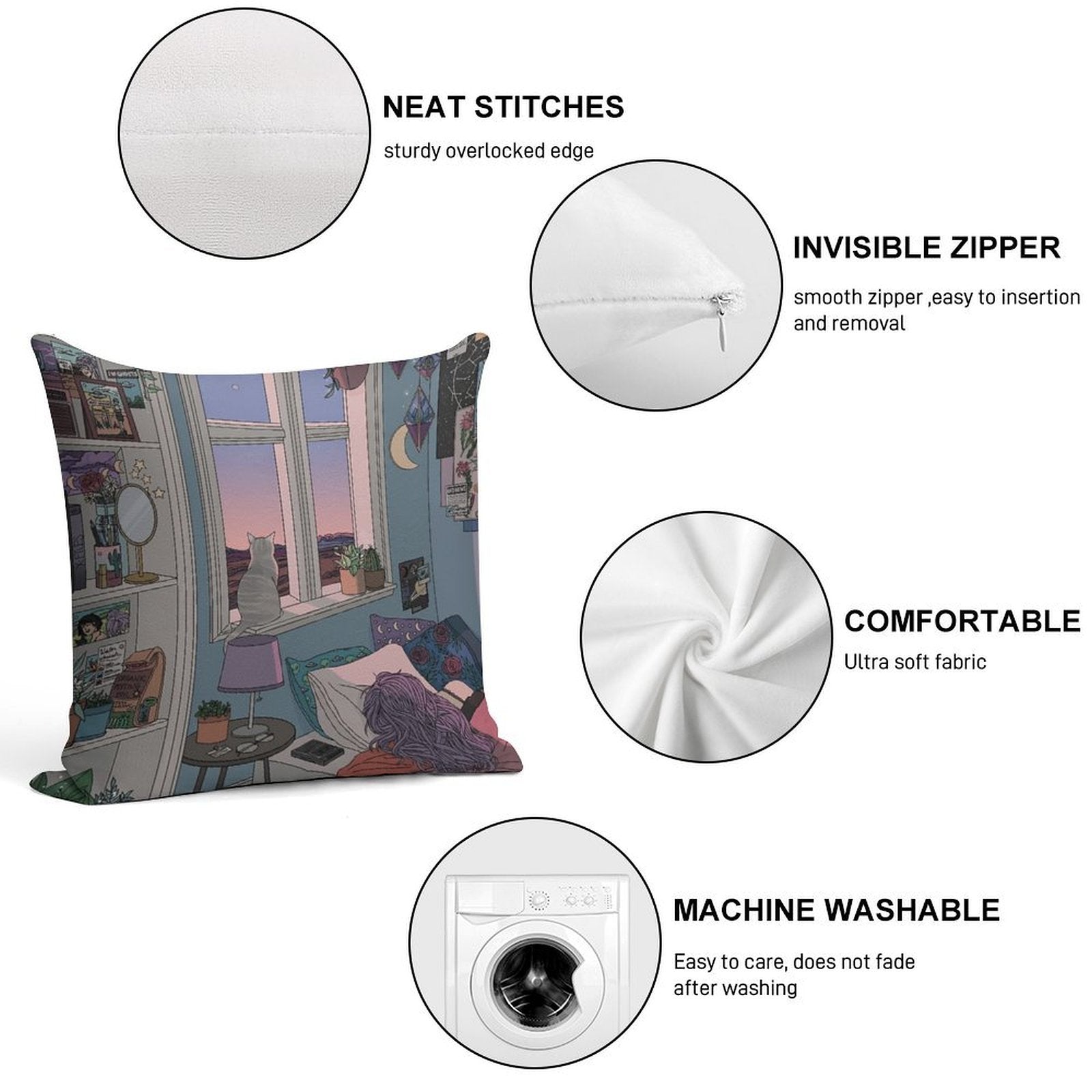Early Morning Soft Bedroom Essential Throw Pillow