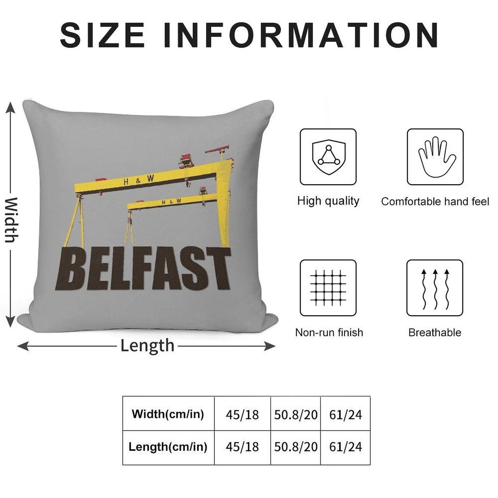 Belfast, Northern Ireland - Harland And Wolff Shipyard Soft Home Decor Throw Pillow