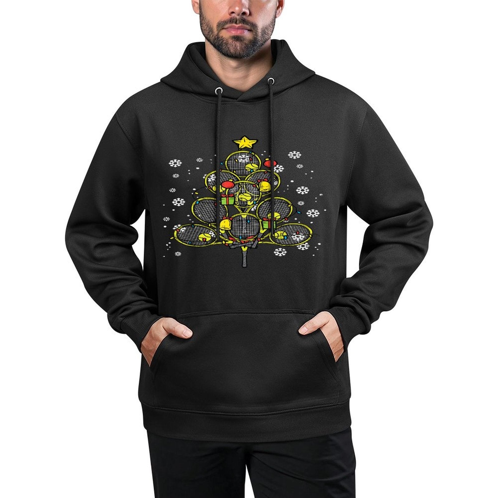 Tennis Christmas Tree Xmas Player Boys Girls Men Women Kids Layering Staple Hoodie
