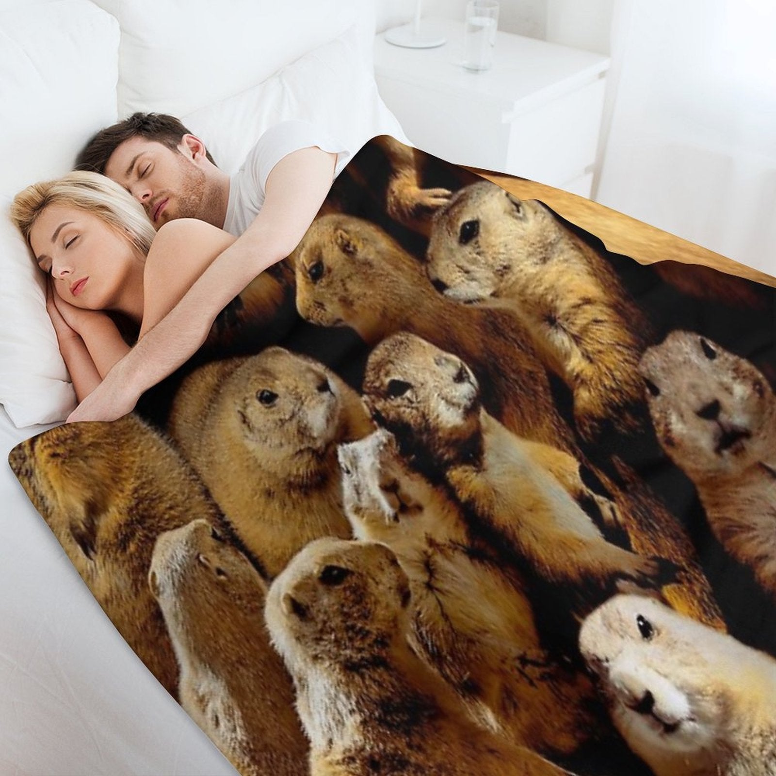 Prairie Dogs Wrinkle-free Throw Blanket