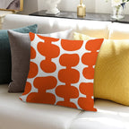 Iconic Mid Century Modern Pattern in White And Orange Soft Anti-Pilling Throw Pillow