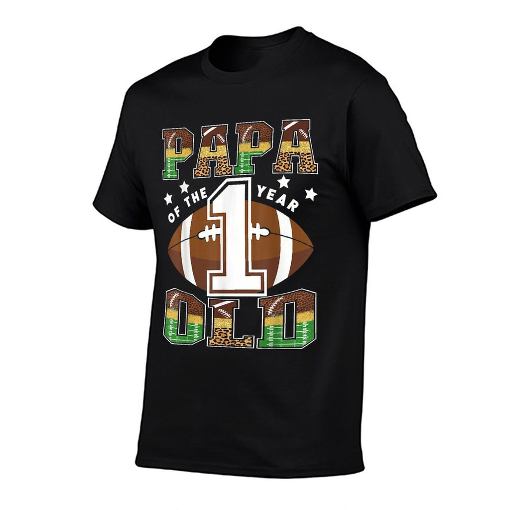 Papa Of The 1 Year Old Football 1St Year Down Birthday Comfortable T-Shirt