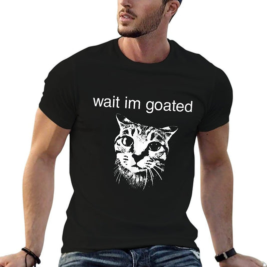 Wait Im Goated Funny Cat Meme  Oversized Silhouette T-Shirt