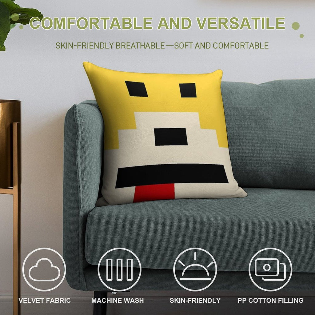 Mr. Oizo - Flat Eric Minimal Yellow Soft Skin-Friendly Throw Pillow