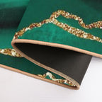 Emerald Green Malachite Faux Marble With Gold Glitter  Easy To Clean Bath Mat
