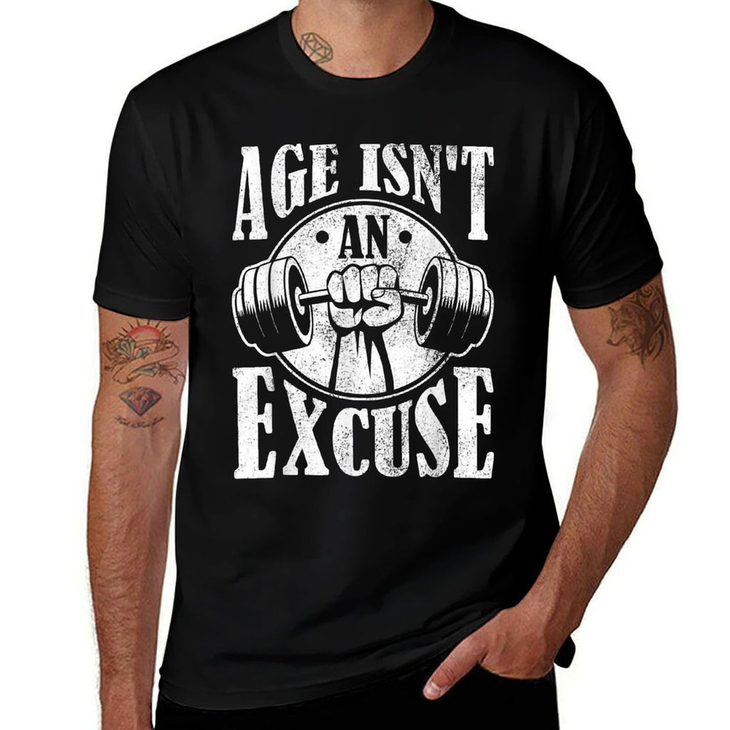 Age Isnt An Excuse Motivational Workout  Polyester Blend T-Shirt