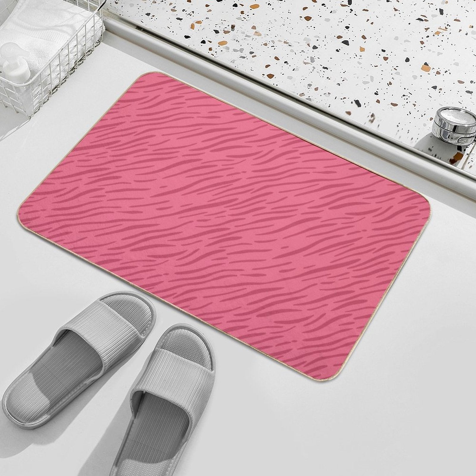 Wavy Stripes - Wavy Stripe Pattern  Eco-Friendly Bath Mat