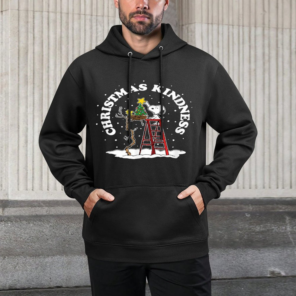 Peanuts - Snoopy And Woodstock Tree Christmas Kindness Breathable Fabric Hoodie