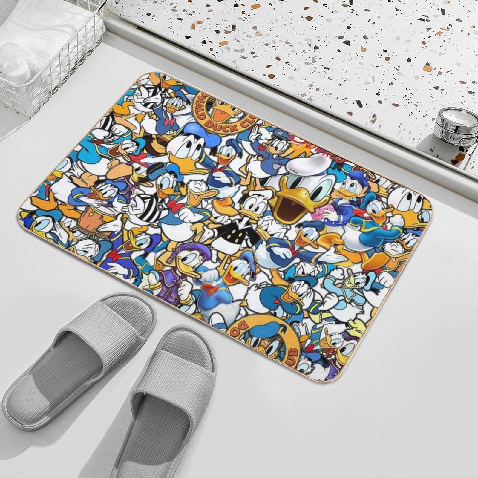 Donald Duck Kids Classic Funny Cartoon Ultimate Super Fine HD Collage  Dirt-Trapping Bath Mat