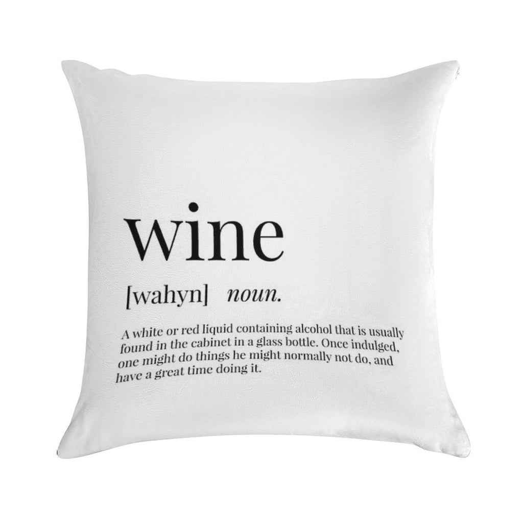 Wine Definition Soft Reinforced Edging Throw Pillow