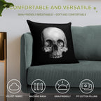 Half Skull Soft Home Decor Throw Pillow