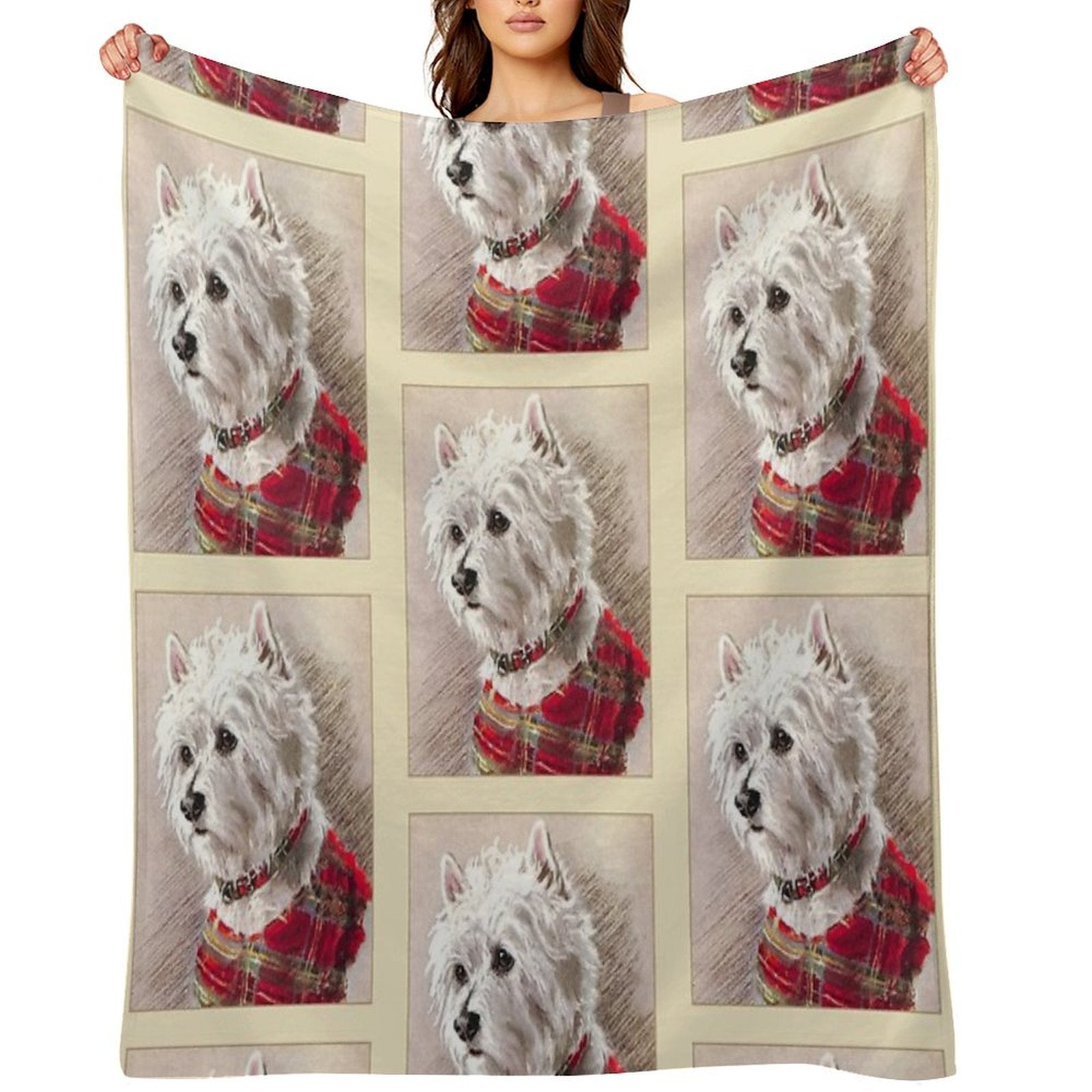 Scottish Highland Westie Dog Quick-dry Throw Blanket