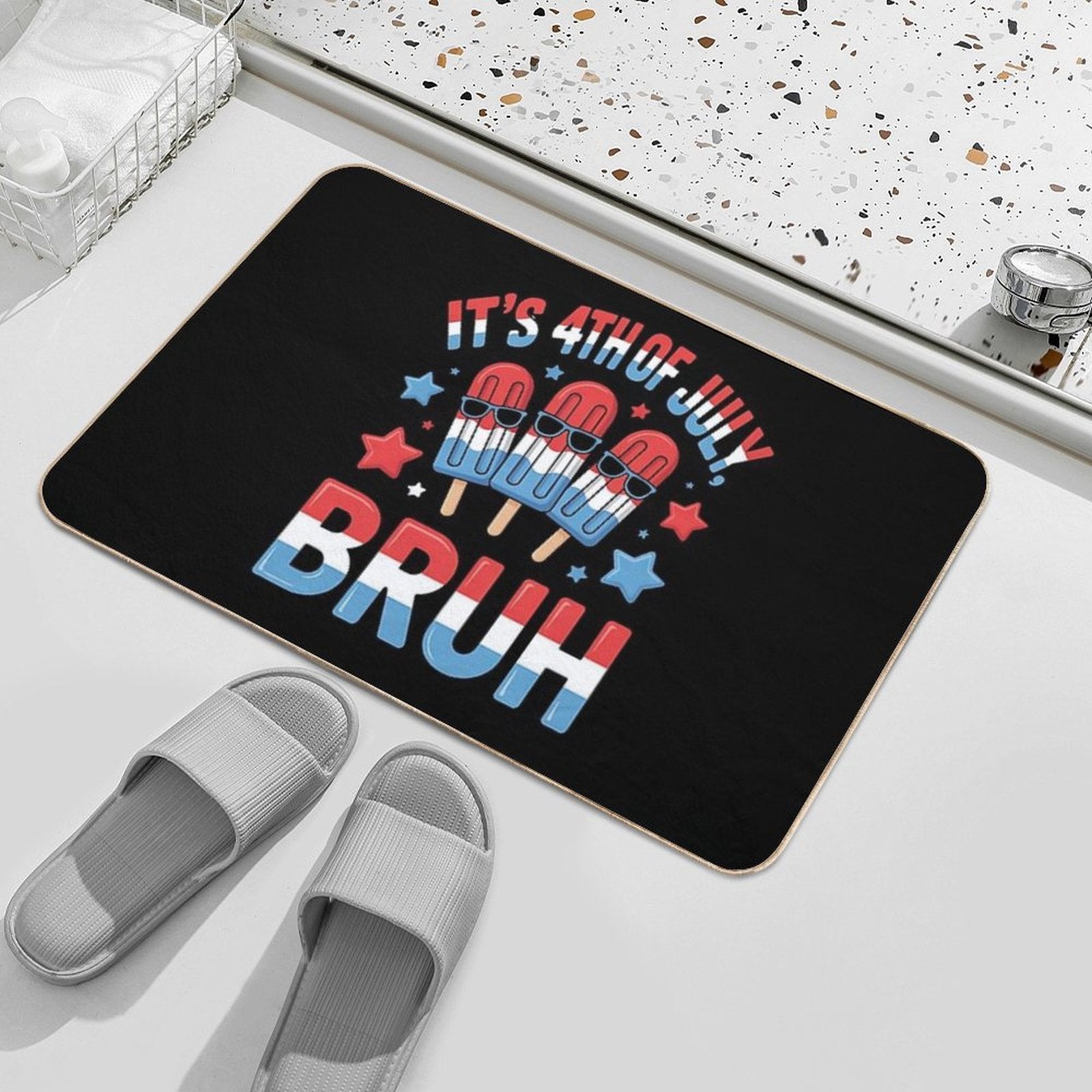 Bruh 4th Of July Popsicle  Toxin-Free Bath Mat