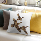 Camo Ducks Flying Soft Skin-Friendly Throw Pillow