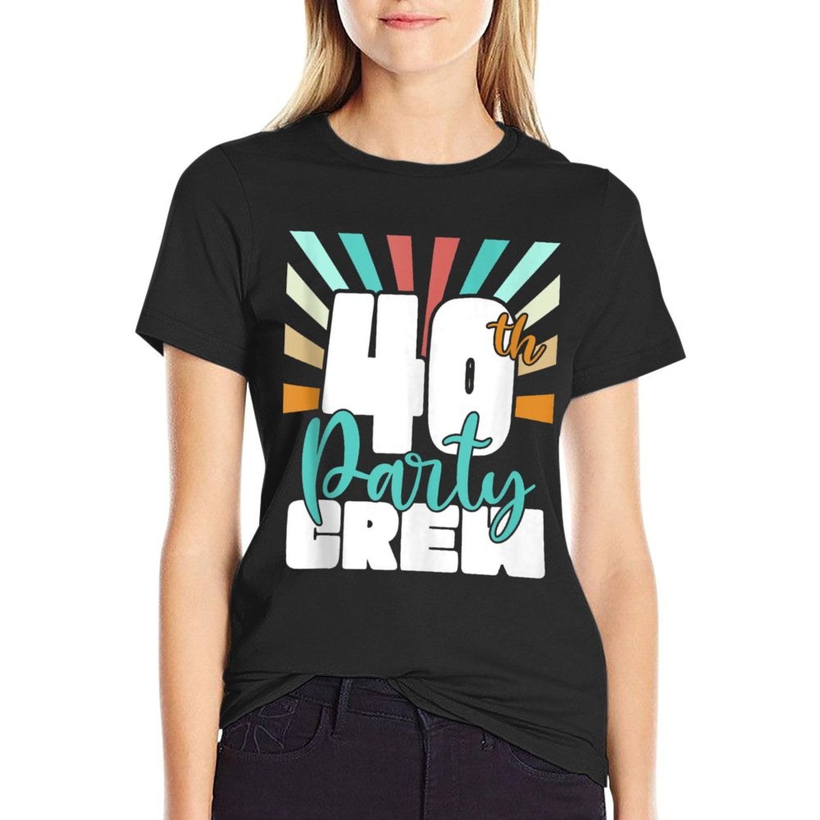 40th Party Crew Birthday Squad Funny 40 Year Old Birthday  Vintage-inspired T-Shirt