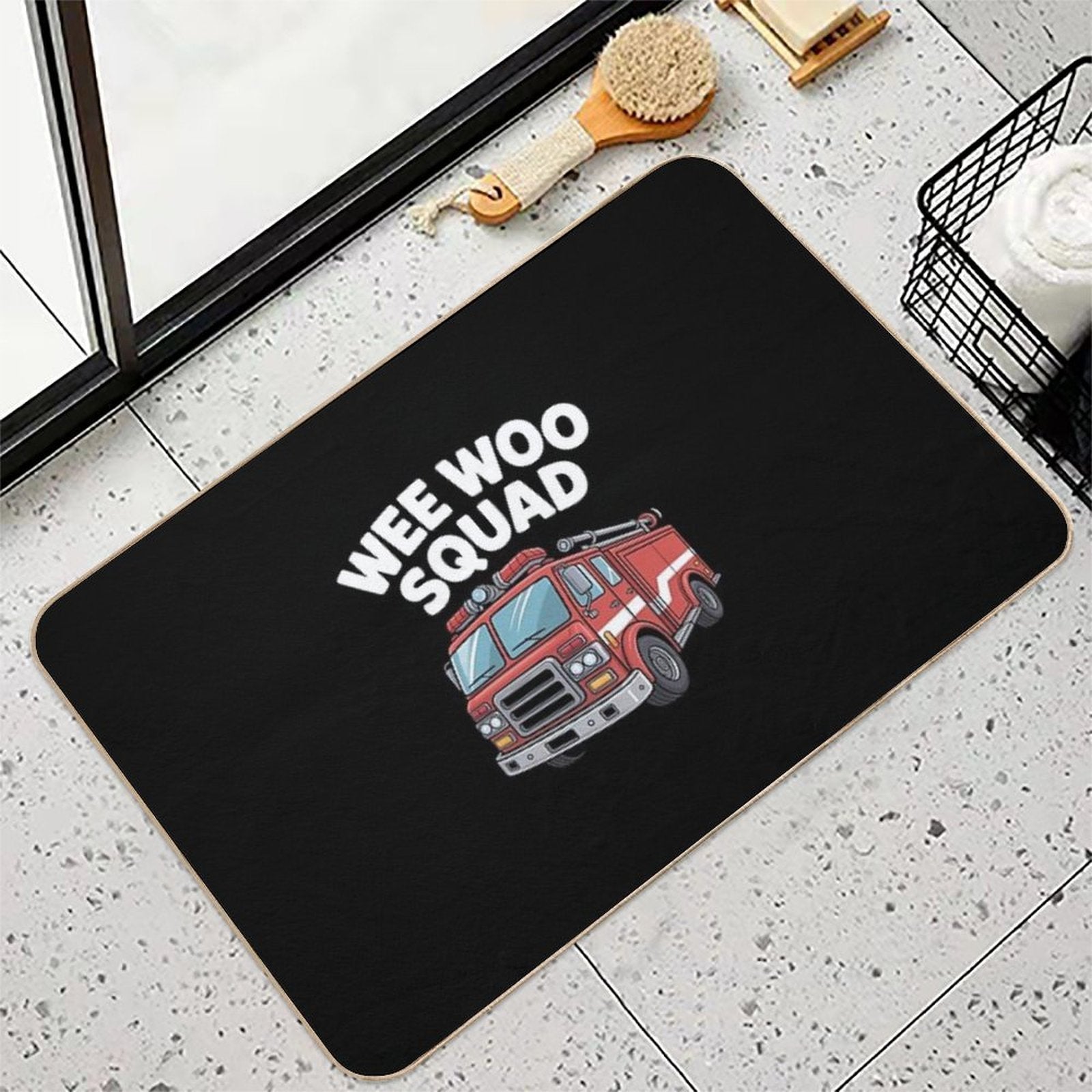 Fire Truck Fireman  High-Traffic Bath Mat