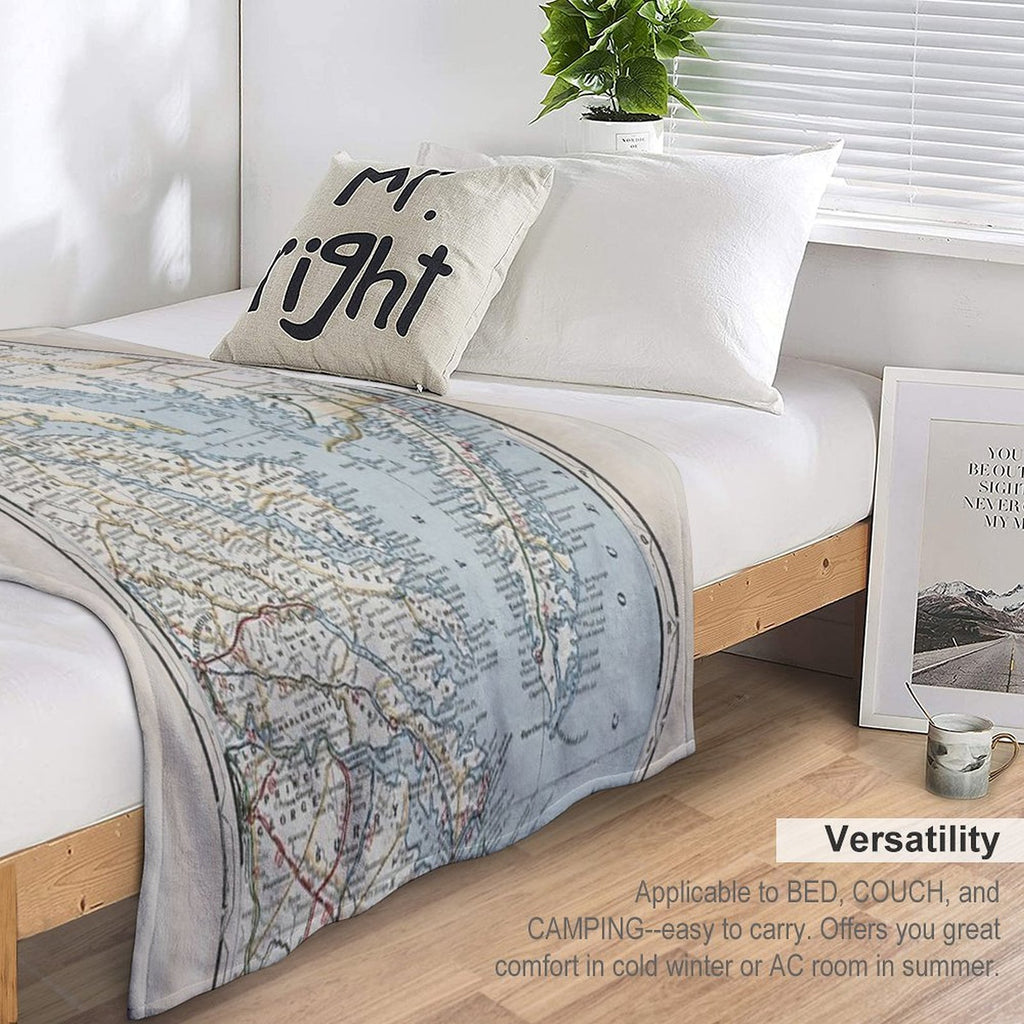 Vintage Map of The Chesapeake Bay Versatility Throw Blanket