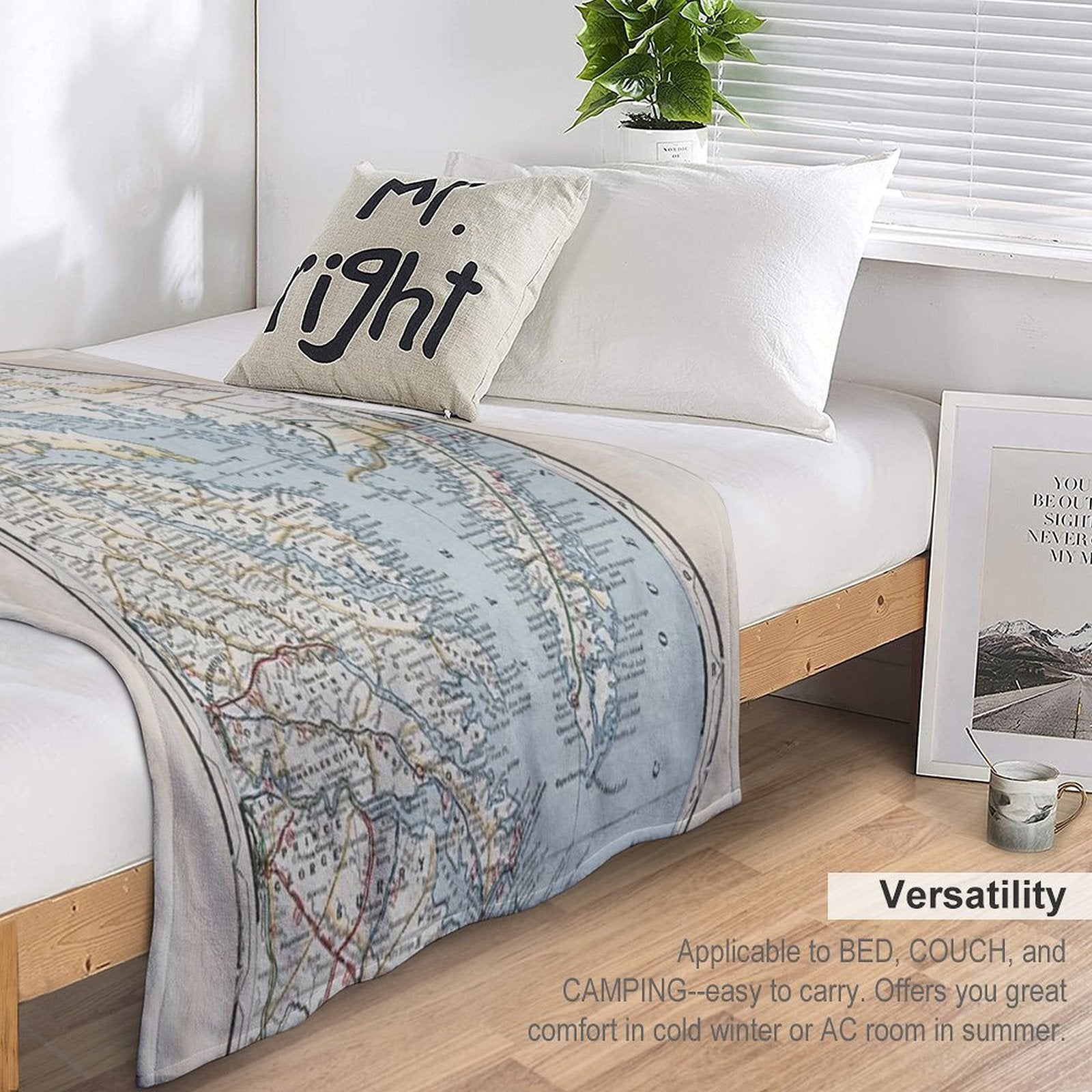 Vintage Map of The Chesapeake Bay Versatility Throw Blanket