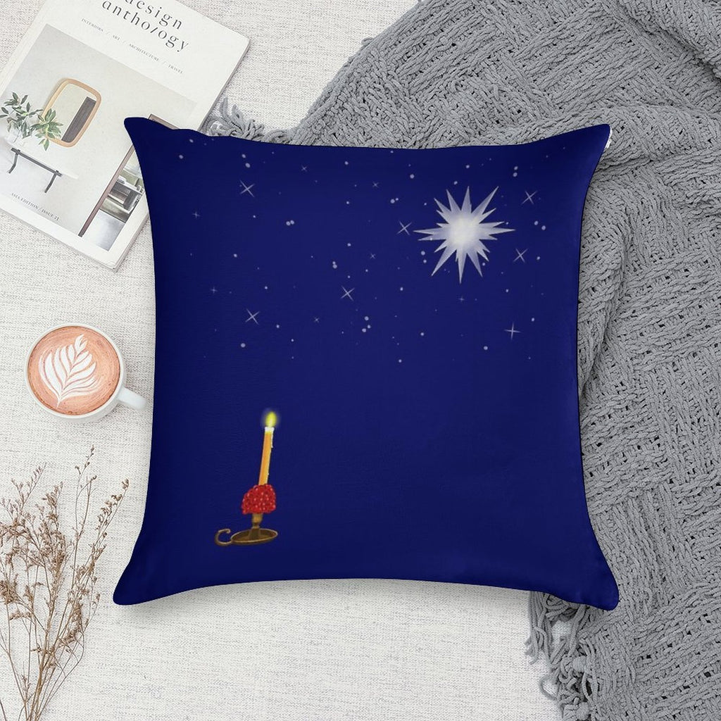 Moravian Star And Moravian Candle In The Sky... Soft Reinforced Edging Throw Pillow