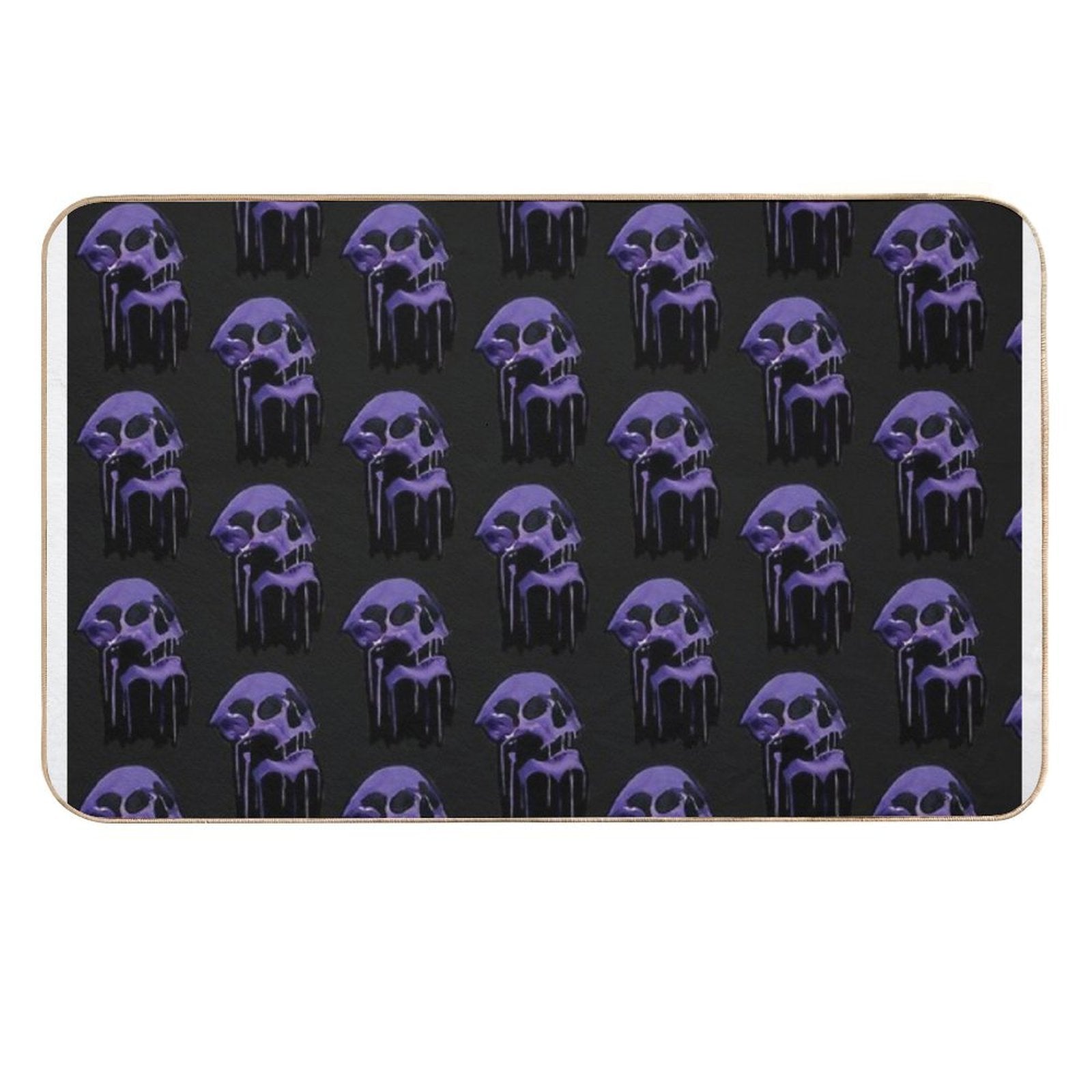 Purple Oblivion- Melting Skull Art  Non-Slip Bath Mat