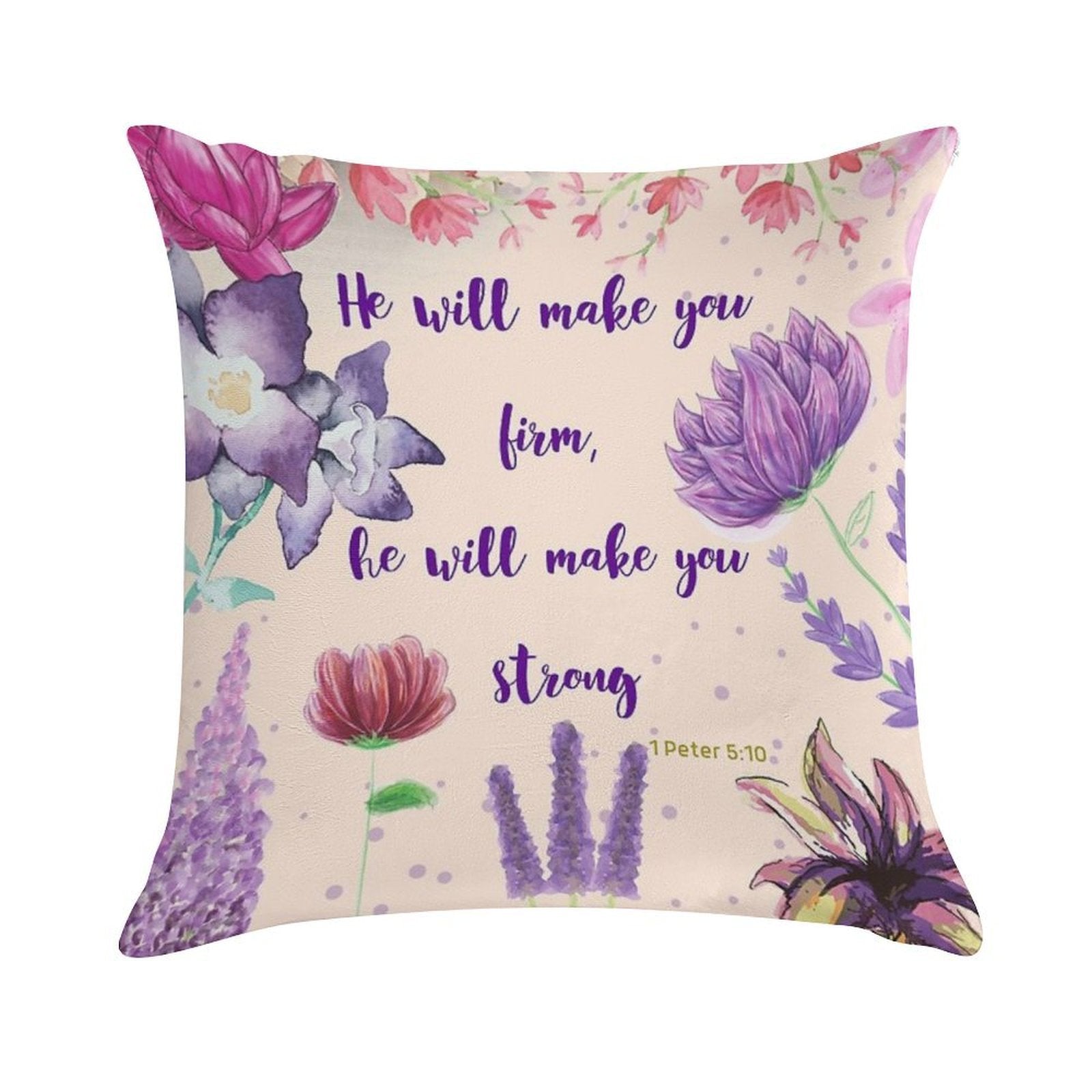 He Will Make You Strong 1 Peter 510 JW Soft Shrink-Resistant Throw Pillow