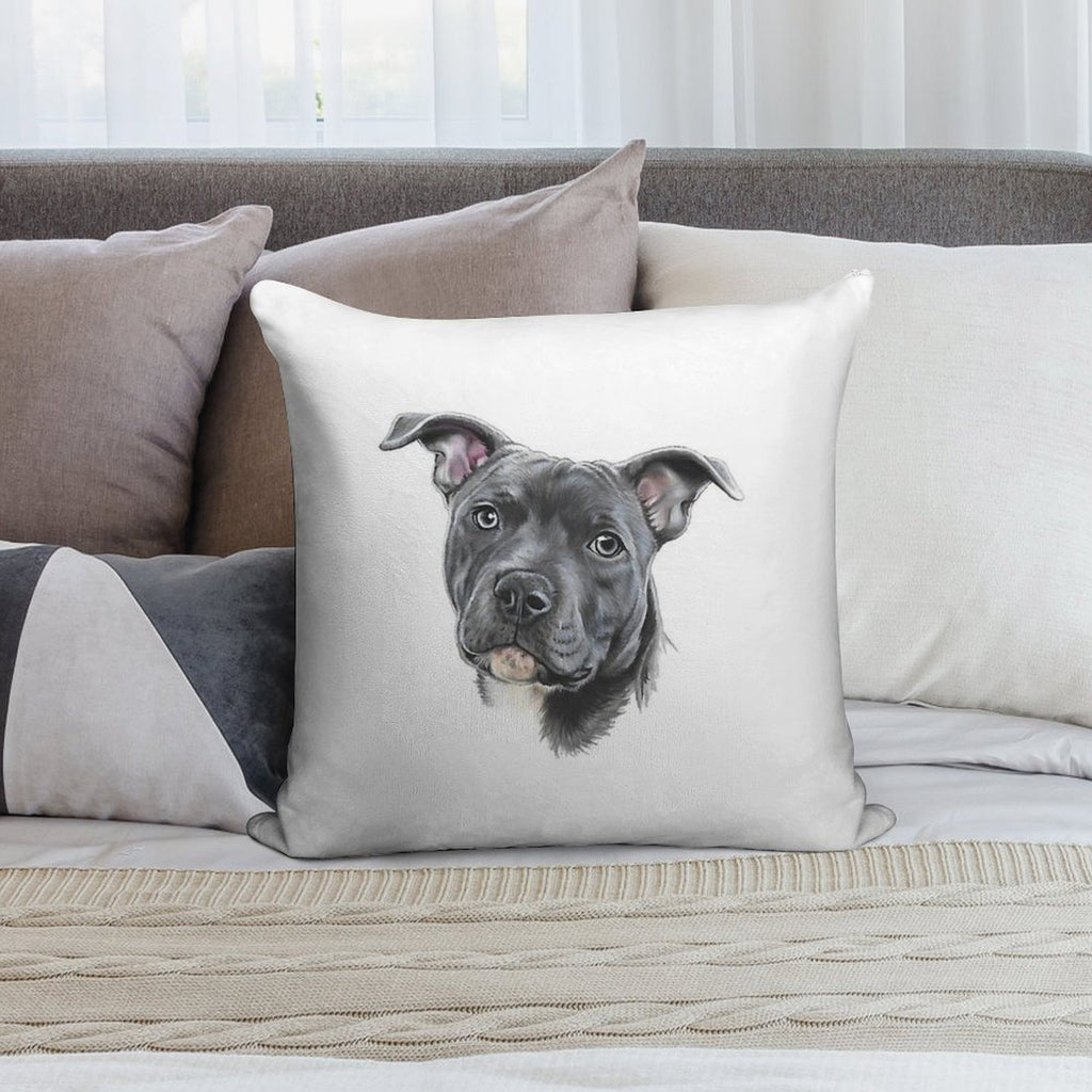 Blue Staffy Soft Warmth Comfort Throw Pillow