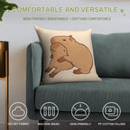 Hugging Capybaras Soft Easy Maintenance Throw Pillow