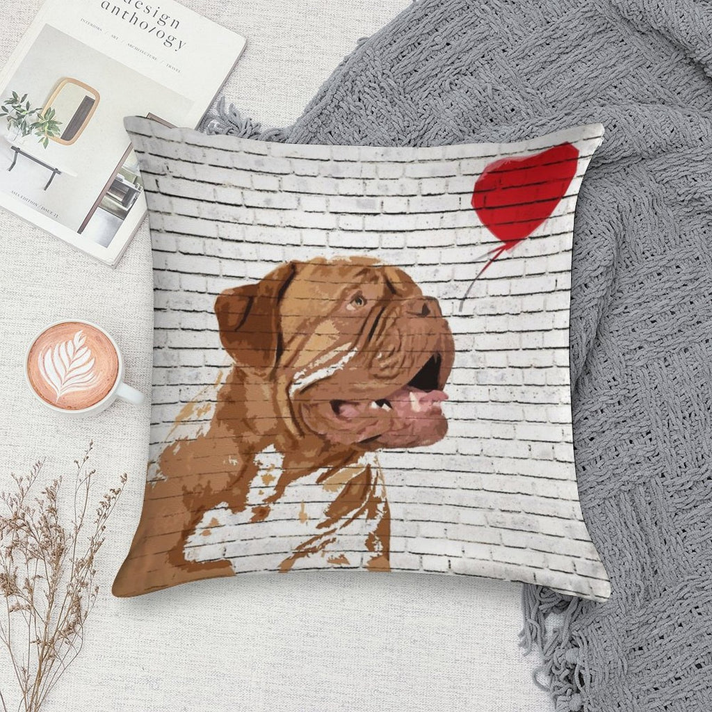 Dogue De Bordeaux Banksy Style Soft Ultra-Soft Texture Throw Pillow