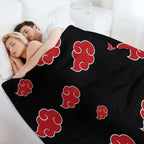 Black And Red Cloud Easy Care Throw Blanket