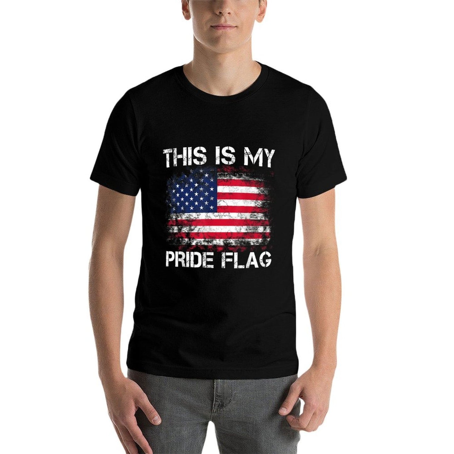 This Is My Pride USA American Patriotic 4th of July  Summer-ready Fabric T-Shirt