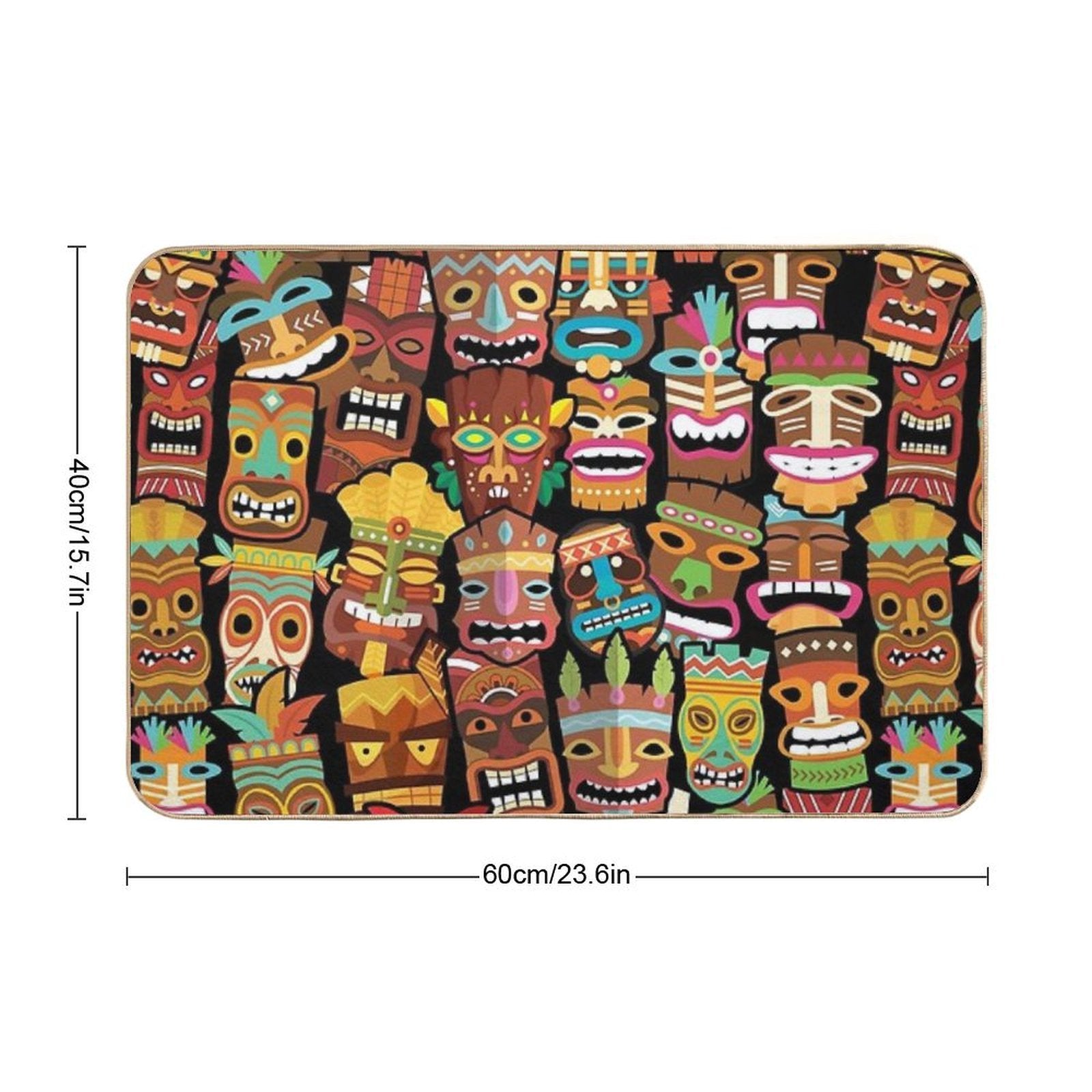 Tiki Pattern  Odorless Bath Mat