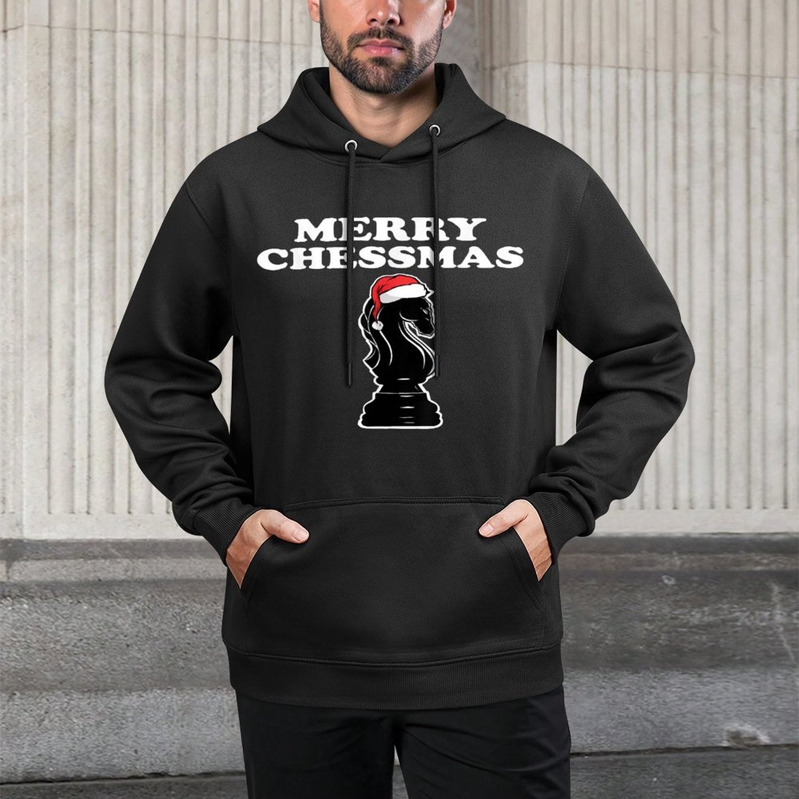 Merry Chessmas Funny Christmas Chess Durable Construction Hoodie