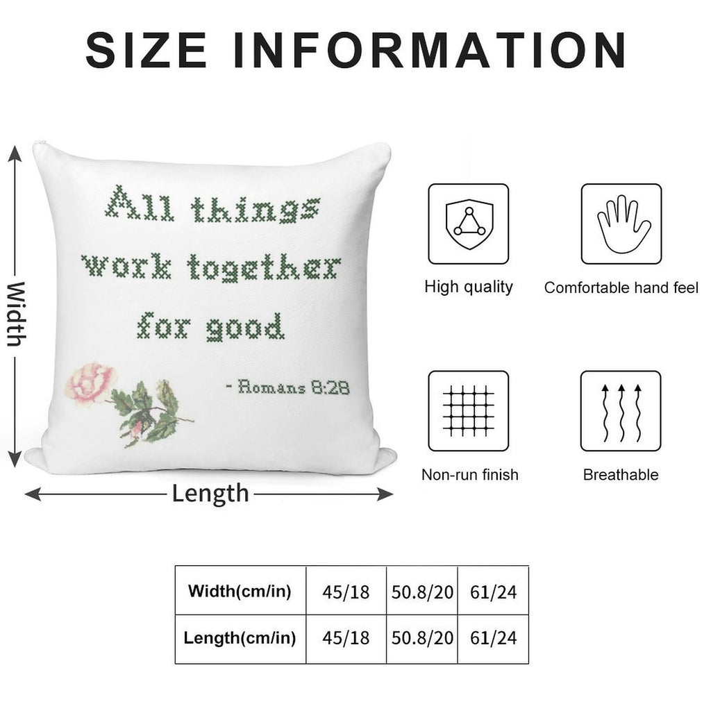 All Things Work Together for Good Soft Reinforced Edging Throw Pillow