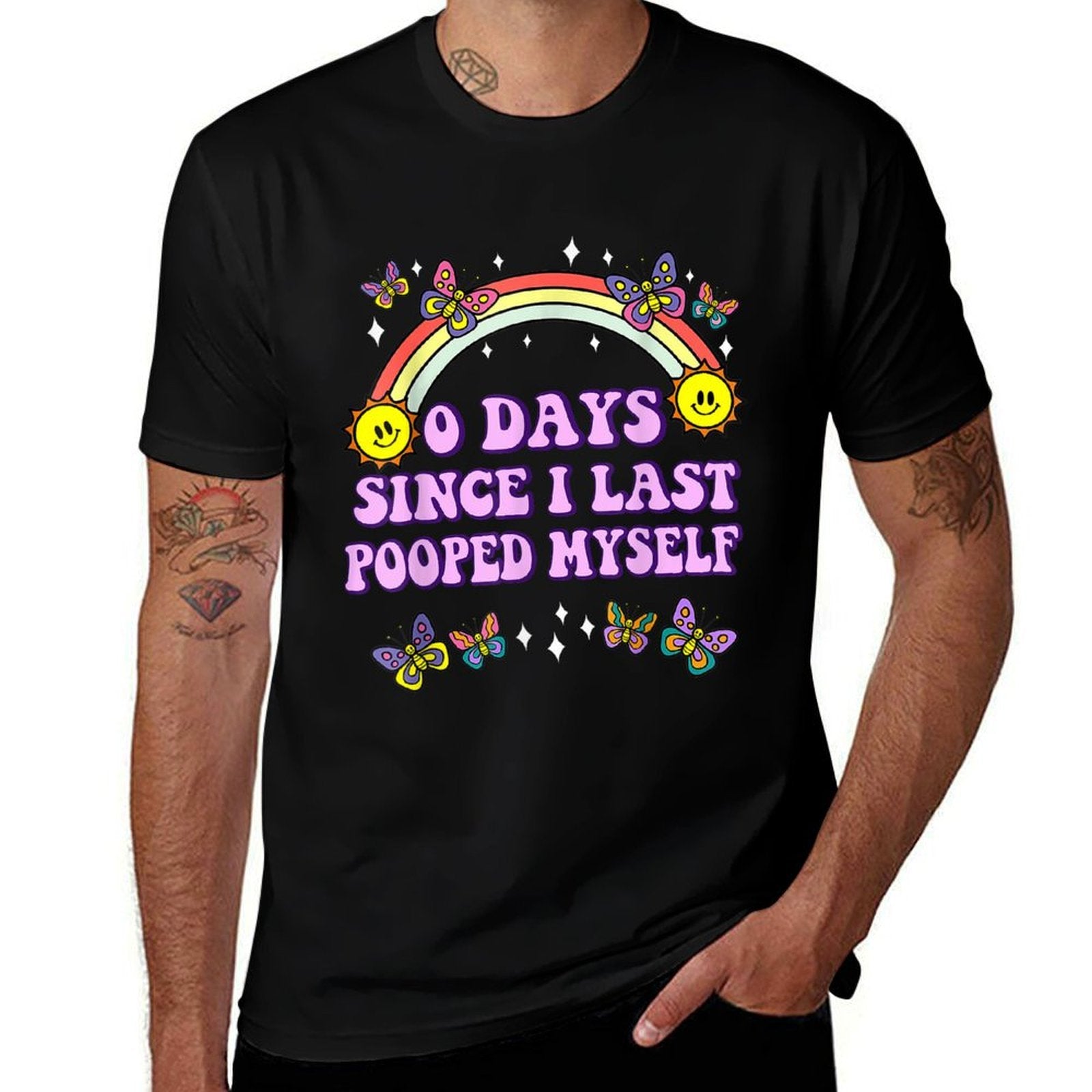 0 Days Since I Last Pooped Myself Funny Adult Humor Meme  Soft T-Shirt
