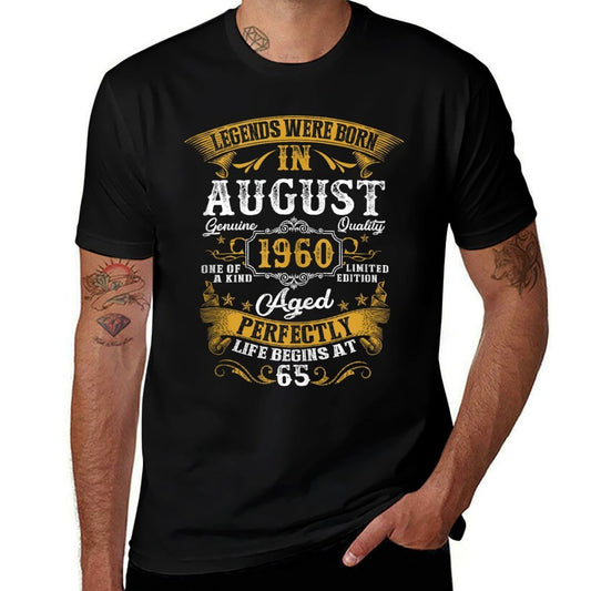 Vintage Legend August 1960 65th Birthday Gifts 65 Year Old  Cotton T-Shirt