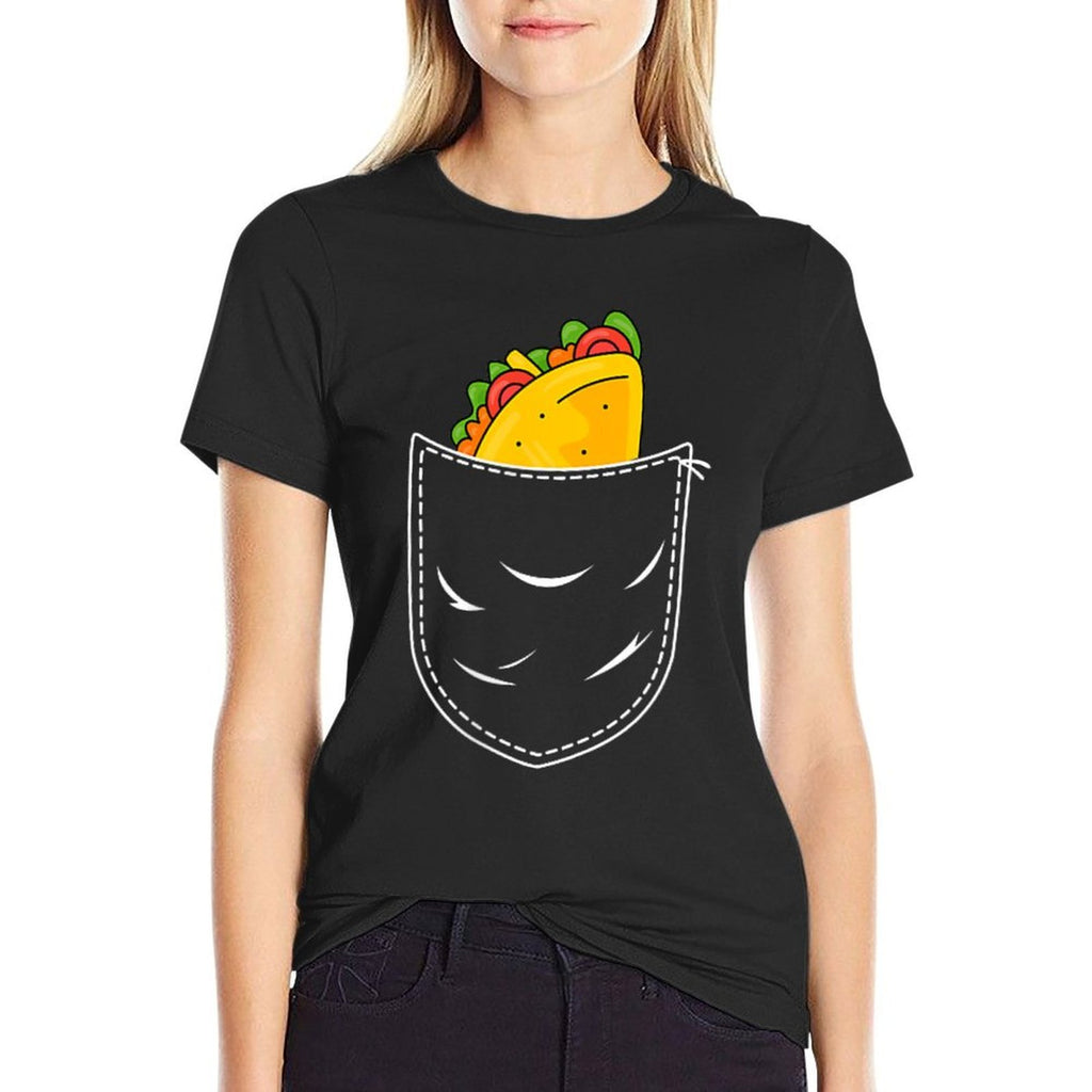Funny Tacos Pocket Cinco De Mayo Mexican Food  Eco-friendly Material T-Shirt