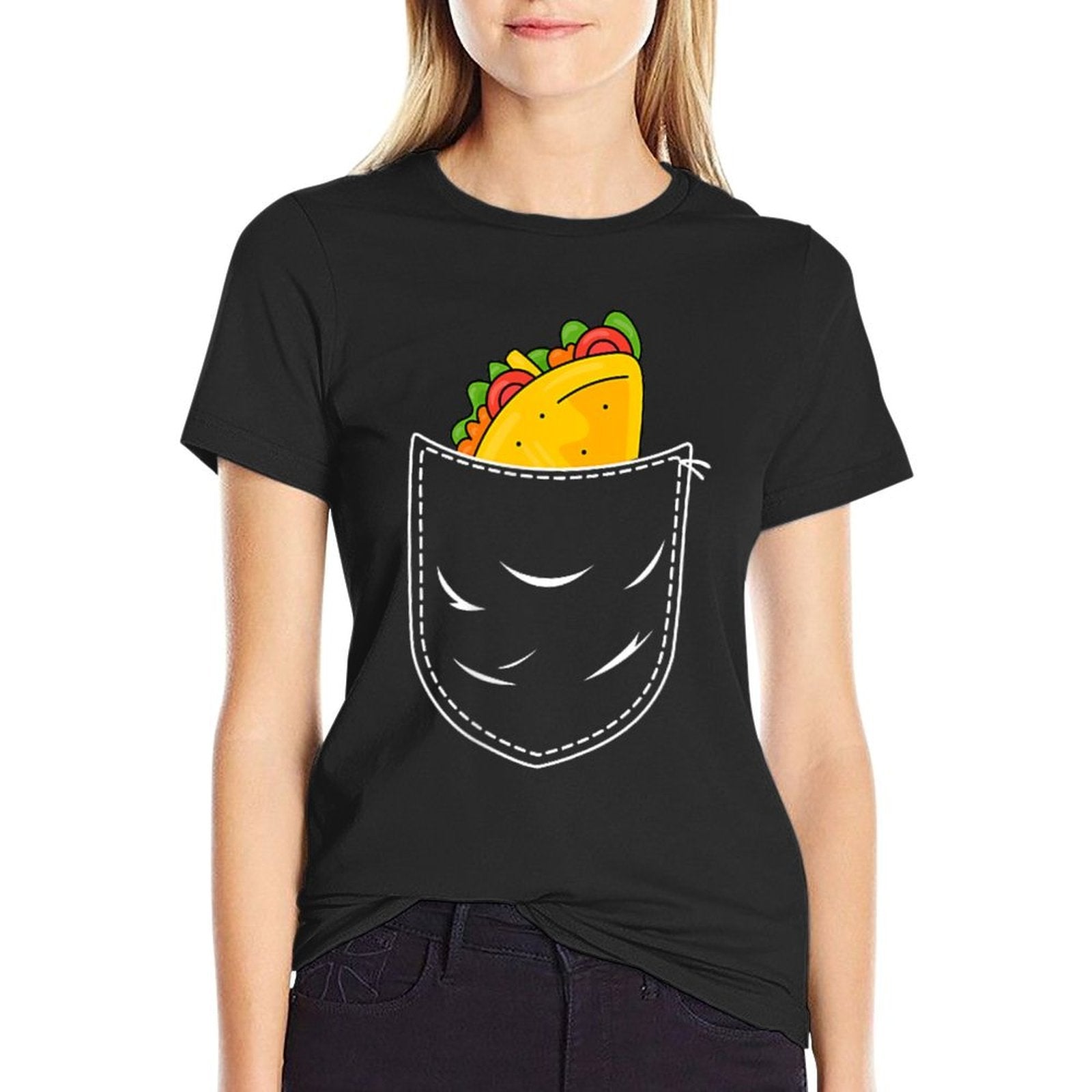 Funny Tacos Pocket Cinco De Mayo Mexican Food  Eco-friendly Material T-Shirt
