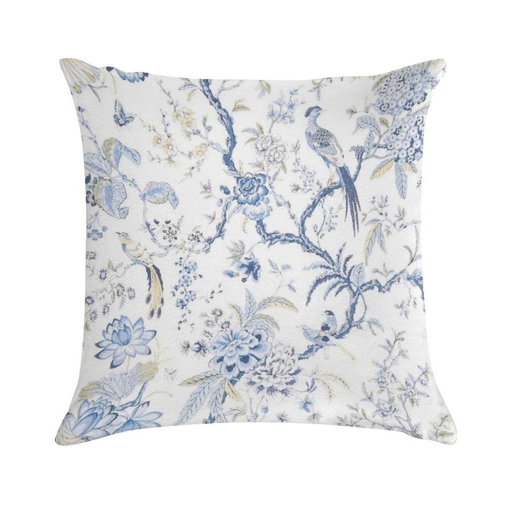French Pheasants Chinoiserie Soft Washable Throw Pillow