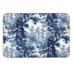 Vintage Landscape Toile-Blue & White  Easy To Clean Bath Mat