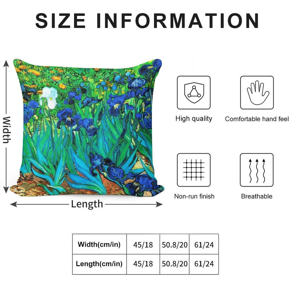 Van Gogh Garden Irises HDR Soft Ultra-Soft Texture Throw Pillow