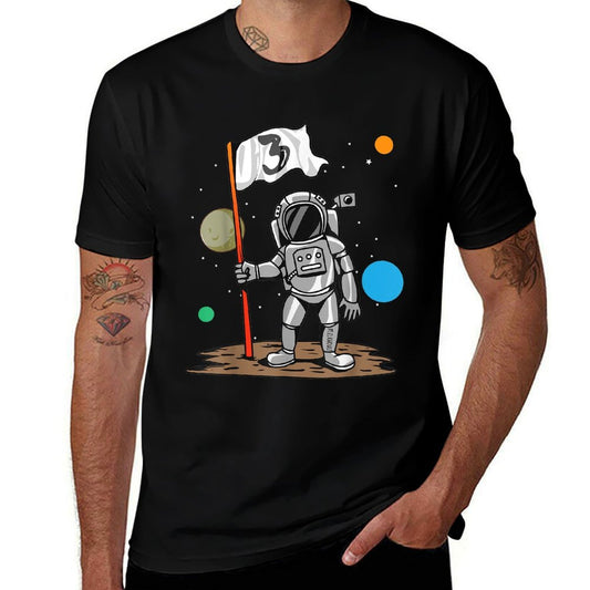 3rd Birthday Party Outer Astrology  3 Years Astronaut Space  High-quality Stitching T-Shirt