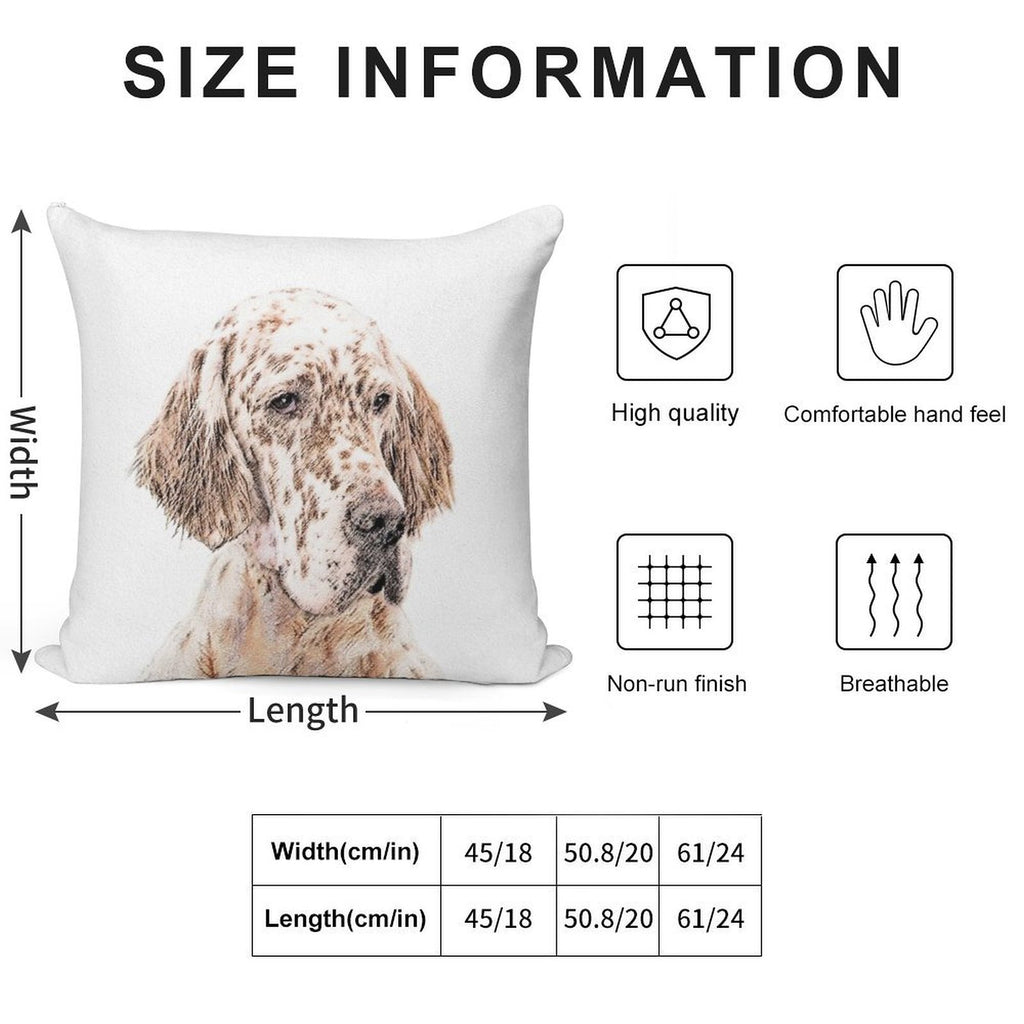 English Setter (Orange Belton) Soft Warmth Comfort Throw Pillow