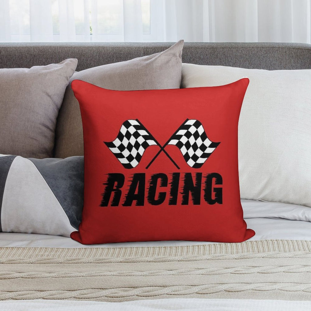 Racing Flags Checkered Flag Car Window Bumper Decal Soft Fade-Resistant Throw Pillow