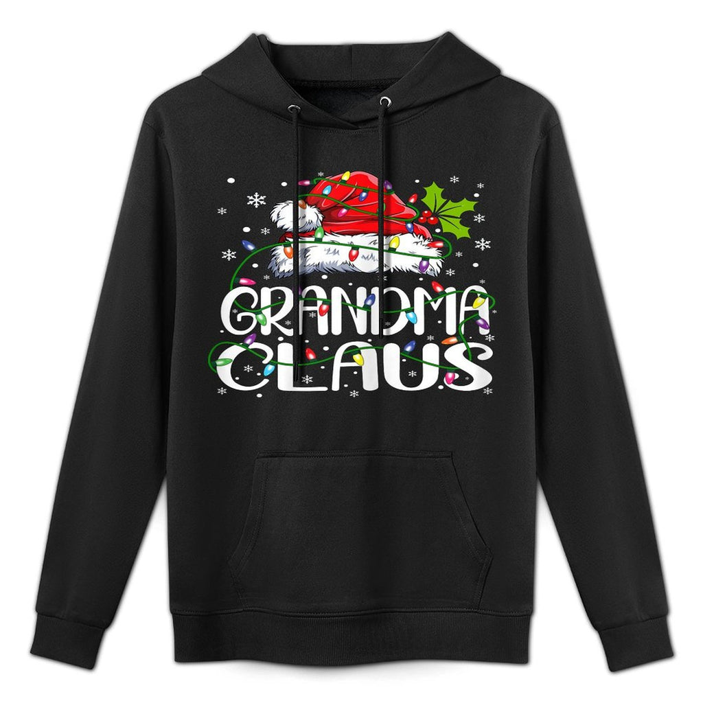 Grandma Claus Christmas Lights Pajama Family Matching Versatile Streetwear Hoodie