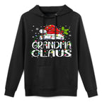 Grandma Claus Christmas Lights Pajama Family Matching Versatile Streetwear Hoodie