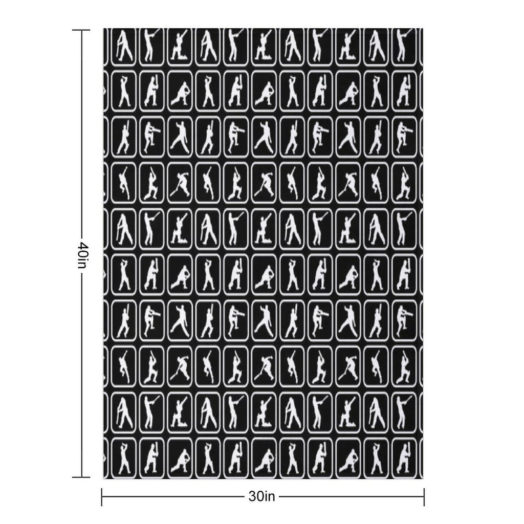 Iconic Cricket Moves Durable Throw Blanket