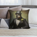 Gorilla Portrait Art Soft Hidden Zipper Throw Pillow