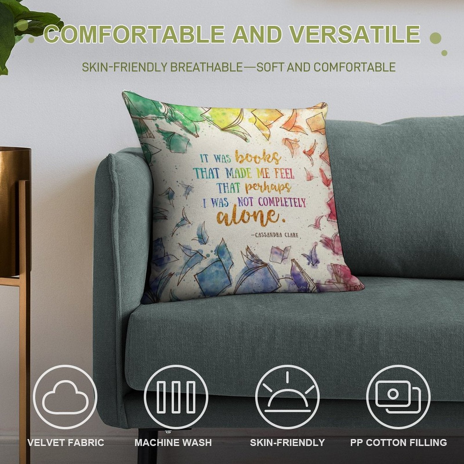 It Was Books Soft Hidden Zipper Throw Pillow